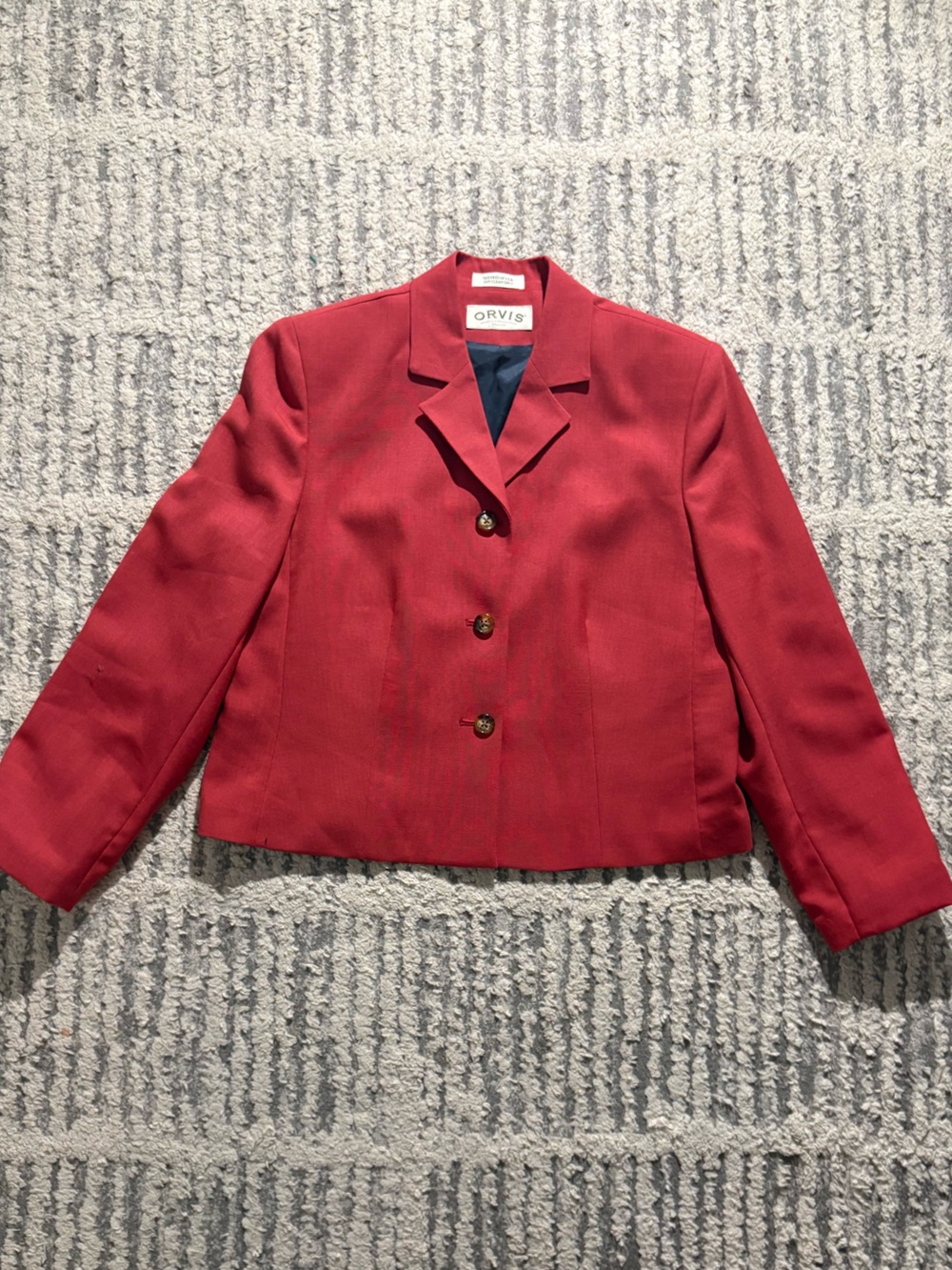Orvis red button up basic blazer jacket coat size 10